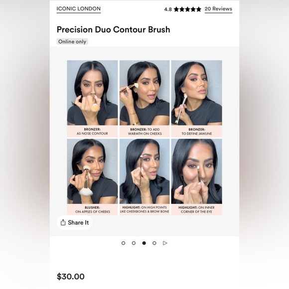 4 x Iconic London Precision Duo Contour Brush - Picture 2 of 7